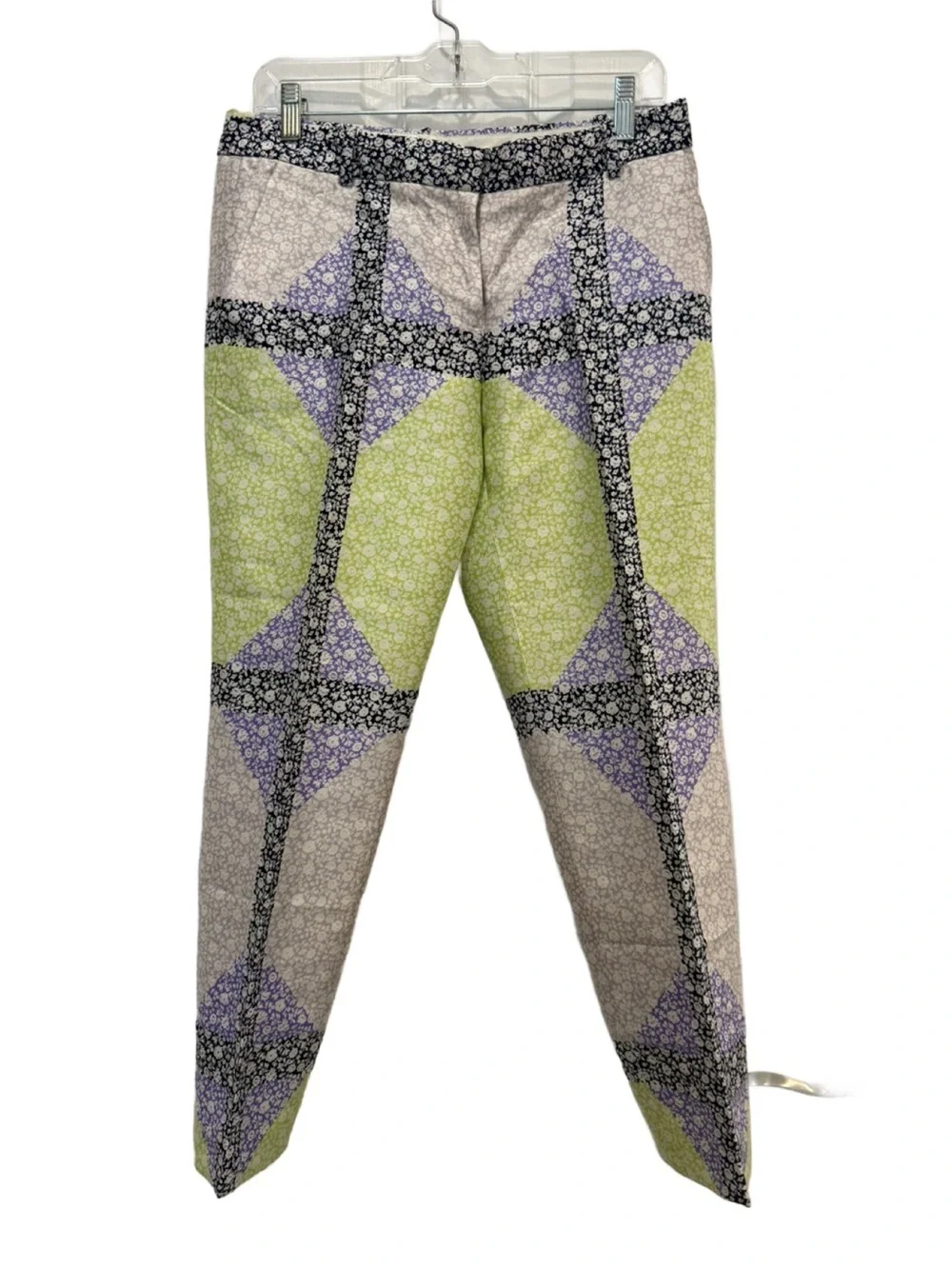 J.Crew Collection Silk Wool Windowpane Floral Print Pants. Size 4